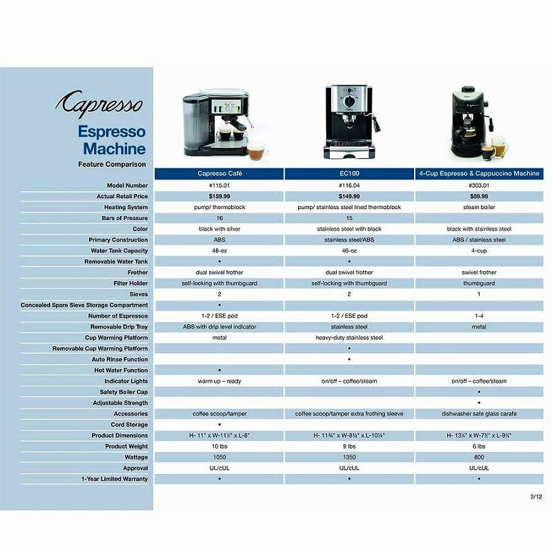 カプレッソ エスプレッソ カプチーノマシン 116.04 Capresso EC100 Pump Espresso and Cappuccino Machine 家電