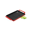 VX[ 2d z[[LXgACA t`rXgOp Oh  `bh Chasseur Cast Iron French Bistrot Grill/Griddle, Chili Red