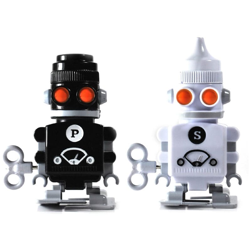 ƃRVE{bg SUCK UK Salt and Pepper Robot Shakers