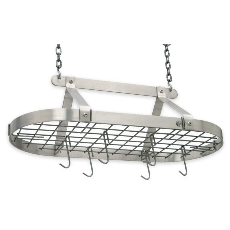 GN fR NVbN |bgbN XeX Enclume D&eacute;cor Classic Oval Ceiling Pot Rack, Stainless Steel