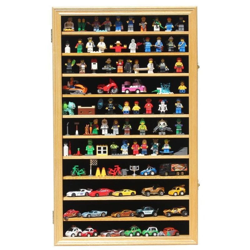 ホットウィール おもちゃ ミニカー 整理 棚 ディスプレイ ラック ケース UV 紫外線 保護 Hot Wheels Matchbox 1/64 scale Diecast Display Case Cabinet Wall Rack w/UV Protection (HW11-OAK)