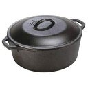 ロッジ キャストアイアン クックウェア 両手鍋ダッチオーブン 1.9L 4.7L 6.6L Lodge L8DOL3 Cast Iron Dutch Oven with Dual Handles, Pre-Seasoned, 5-Quart 5-Quart 7-Quart