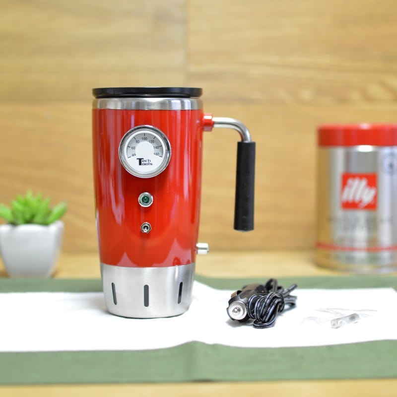 レトロ 電気保温マグ 車載可 Tech Tools Retro Heated Smart Travel Mug Stainless Steel