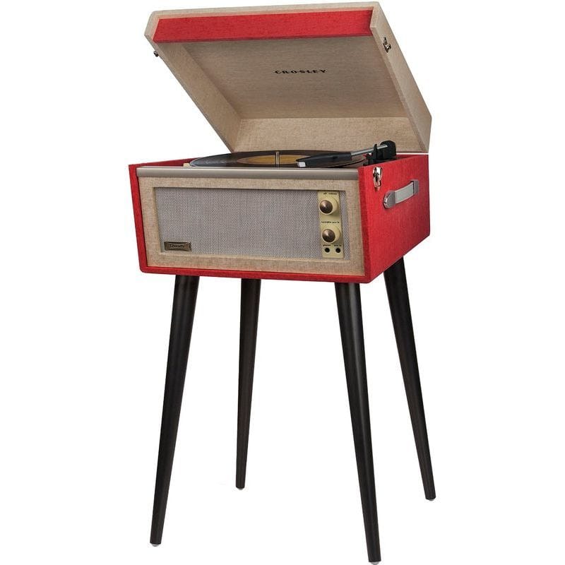 クロスリー バミューダ ポータブル ターン テーブル 赤 Crosley CR6233A-RE Dansette Bermuda Portable Turntable with Aux-In, Red 家電