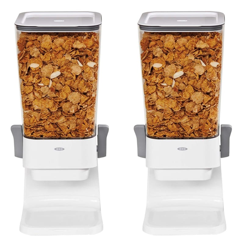 IN\ VA fBXyT[ 2Zbg e OXO Good Grips Countertop Cereal Dispenser, Clear/White (Pack of 2)