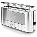 ラッセルホブス ポップアップトースター 2枚焼 ステンレス Russell Hobbs 2-Slice Glass Accent Long Toaster, Silver Stainless Steel, TRL9300GYR 家電