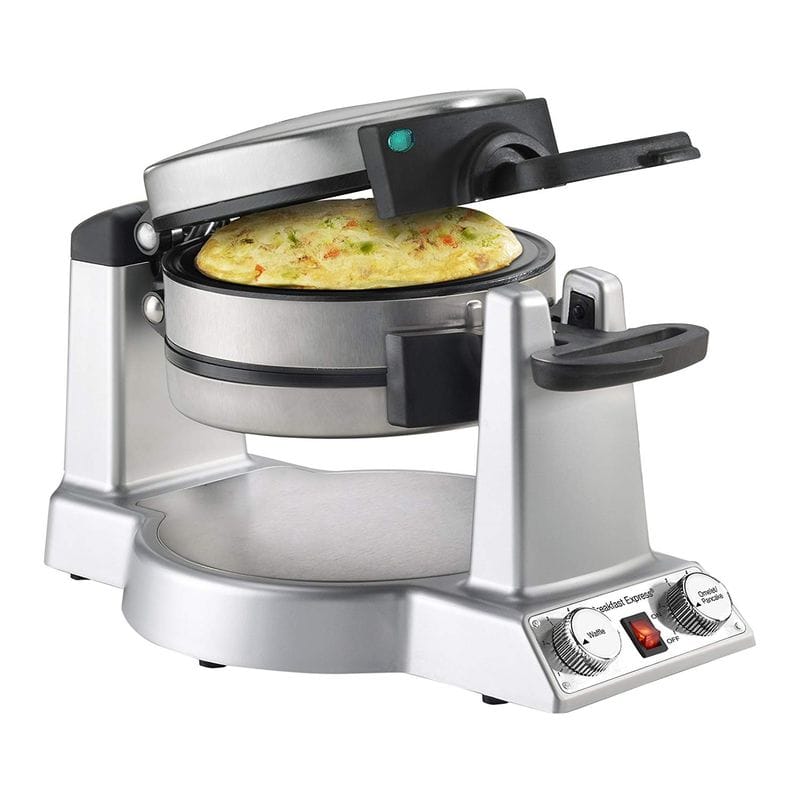 家庭用 クイジナート 片方ホットケーキが焼けます ベルギーワッフル オムレツメーカー 朝食 Cuisinart WAF-B50 Breakfast Express Waffle/Omelet Maker, Stainless Steel 家電