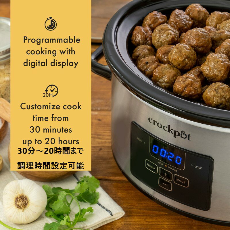 スロークッカー 3.8L クロックポット 持ち運びに便利 Crockpot 4-Quart Cook & Car...