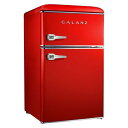 冷蔵庫 冷凍庫 88L 2ドア レトロ Galanz 3.1 cu ft Retro Mini Fridge 家電【代引不可】