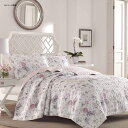 ローラアシュレイ キルト 枕カバーセット 花柄 フローラル ピンク リバーシブル コットン Laura Ashley Breezy Floral Pink Quilt Set