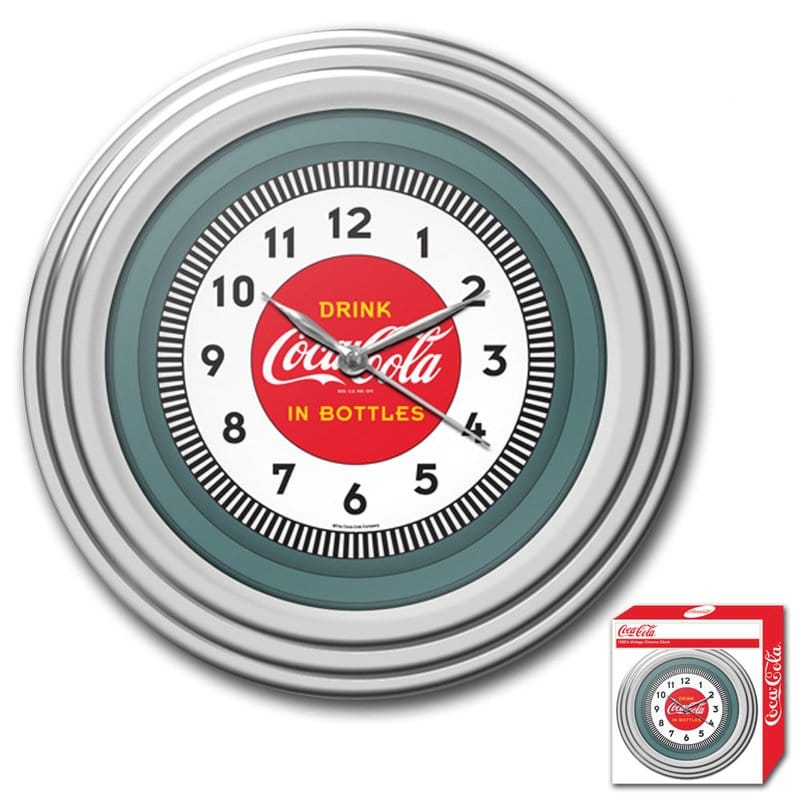 コカコーラ ウォールクロック 直径30cm 掛け時計 レトロ Trademark Global Coca Cola 11.75" 1930s Style Wall Clock TMK2458