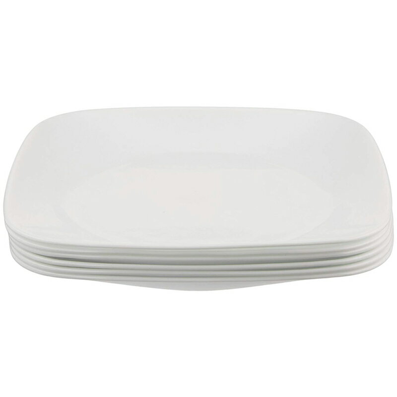 コレール スクエアプレート 皿 6枚セット ピュアホワイト 白 食器 Corelle Square Pure White 9-Inch Plate Set (6-Piece)