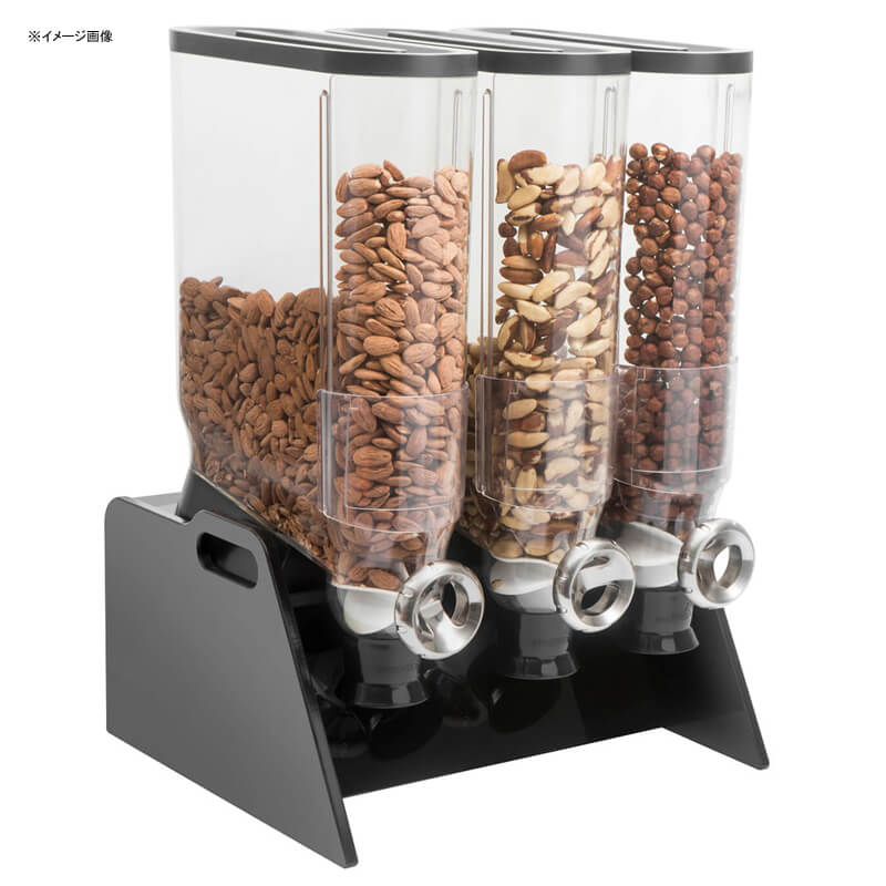 フード ディスペンサー サーバー 3連 各13.3L トリプル ブラック 黒 シリアル スナック キャンディ ホテル レストラン アクリル Rosseto DS...