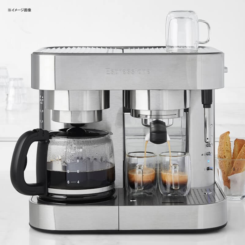 エスプレッソマシン＆コーヒーメーカー ESEポッド対応 19bar 10カップ ガラスカラフェ ステンレス Espressione EM-1040 Stainless Steel Machine Espresso and Coffee Maker 1.5 L 家電