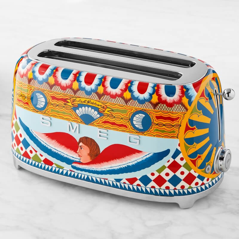 スメッグ ドルチェ＆ガッバーナ ポップアップトースター 4枚焼 イタリア製 Smeg Dolce & Gabbana 4-Slice Toaster TSF02DGUS 家電