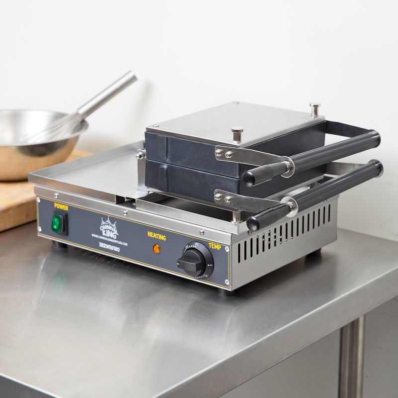 業務品質 ワッフルメーカー 2枚焼 ブリュッセル ベルギーワッフル 厚み1.6cm Carnival King WBS180 Brussels Style Double Belgian Waffle Maker 家電