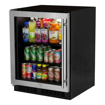 冷蔵庫 アンダーカウンター ビルトイン マーベル 左ヒンジ 350ml 最大95缶 または ワイン18本 オフィス カフェ 事務所 かっこいい おしゃれ ステンレス 幅60cm Marvel 24 Inch Built-in Beverage Center MA24BCG1LS 家電【代引不可】