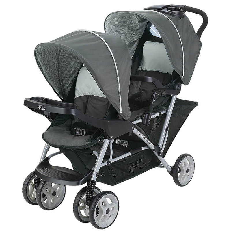 ベビーカー タンデム 双子用 前後 二人乗り Graco DuoGlider Click Connect Stroller, Glacier【代引不可】