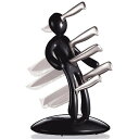 ナイフスタンドセット 串刺し?包丁 5本セット ブラック Kitchen Knife Block Set 5-Piece Stainless Steel Kni...