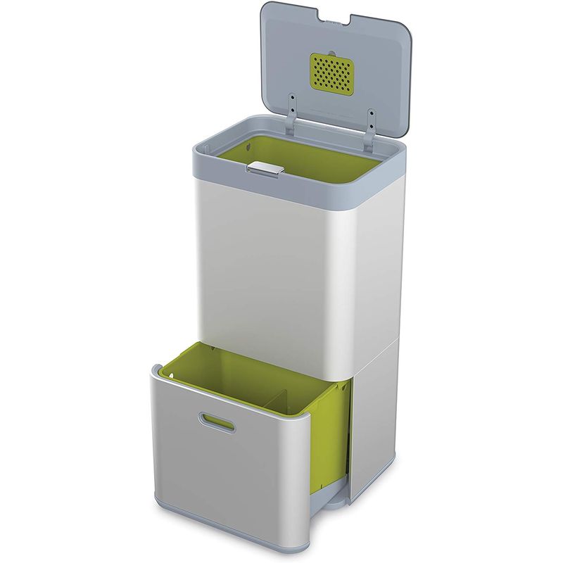 ジョセフジョセフ 分別ゴミ箱 トーテム ステンレス 60L Joseph Joseph 30031 Intelligent Waste Totem Kitchen Trash Can and Recycle Bin Unit, 16 gallon / 60 liter, Silver