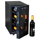 ワインセラー 最大8本 二重ガラスドア デジタルディスプレイ 温度調節 静音 Koolatron 8 Bottle Single Zone Countertop Wine Cooler WC08, Black 家電