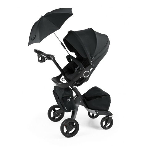 ストッケ エクスプローリー ベビーカー 限定版 ブラックStokke Xplory True Black (Limited Edition) With Extras: Parasol - Changing Bag - Cup Holder