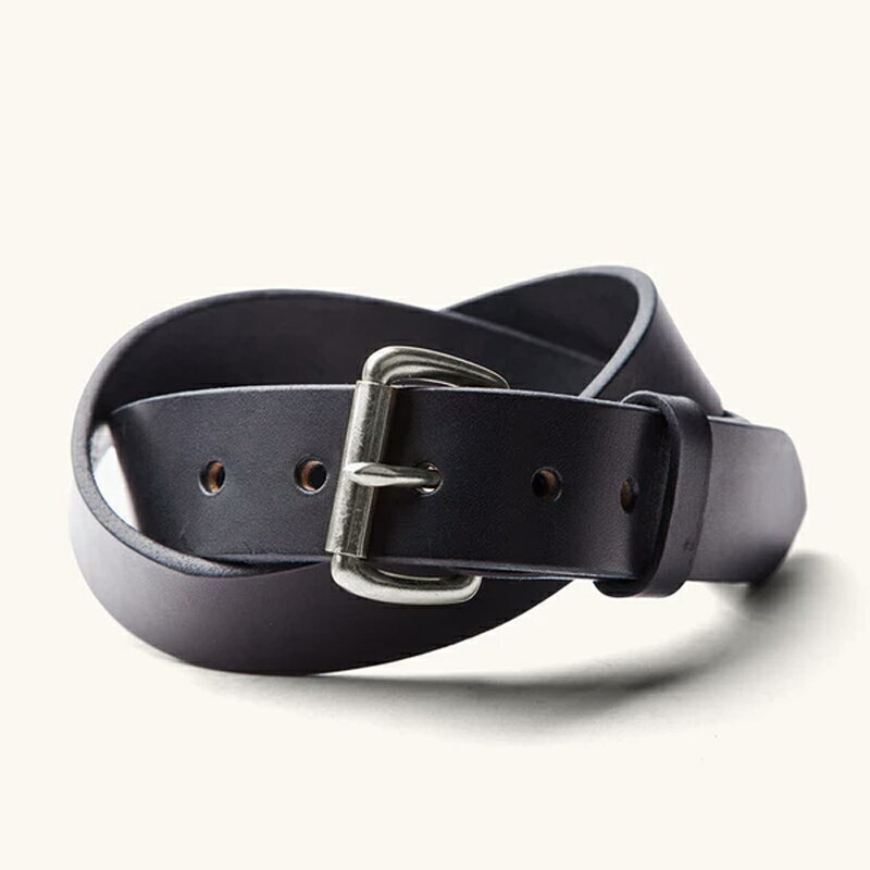タンナーグッズ レザーベルト ブラック ステンレスバックル アメリカ製 TANNER GOODS Standard Belt