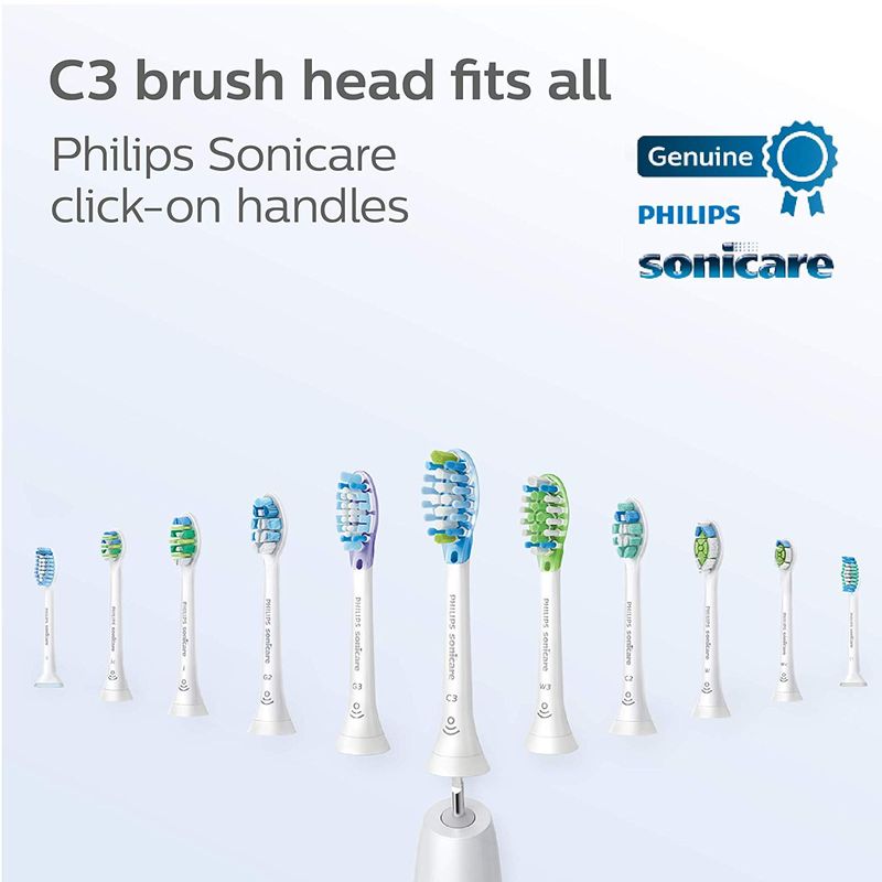 フィリップス ソニッケアー C3 プレミアムプラークコントロール 替えブラシ 4本セット Genuine Philips Sonicare C3 Premium Plaque Control toothbrush head, HX9044/65, 4 pk, White