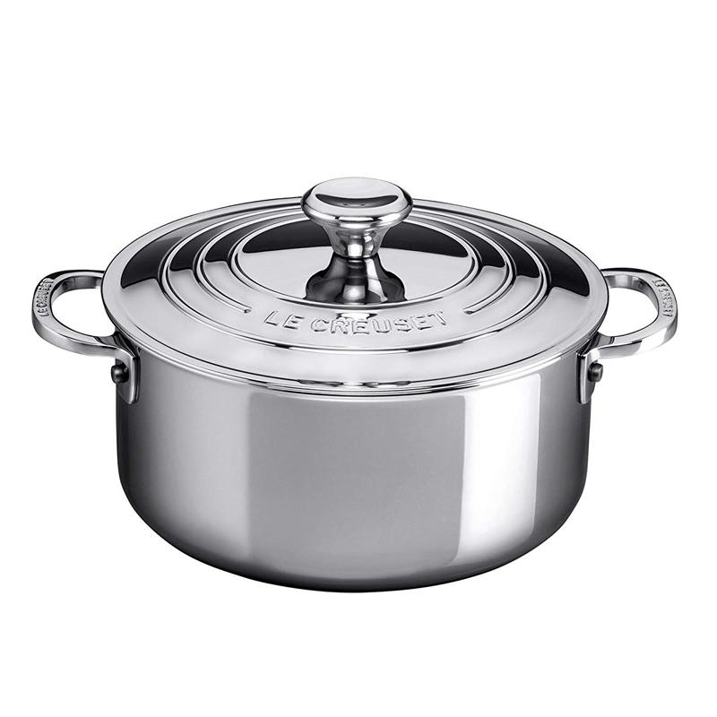 キャセロール 両手鍋 3L/5.2L ステンレス ル・クルーゼ ルクルゼ Le Creuset SSP3000-20/24 Stainless Steel Shallow Casserole with Lid