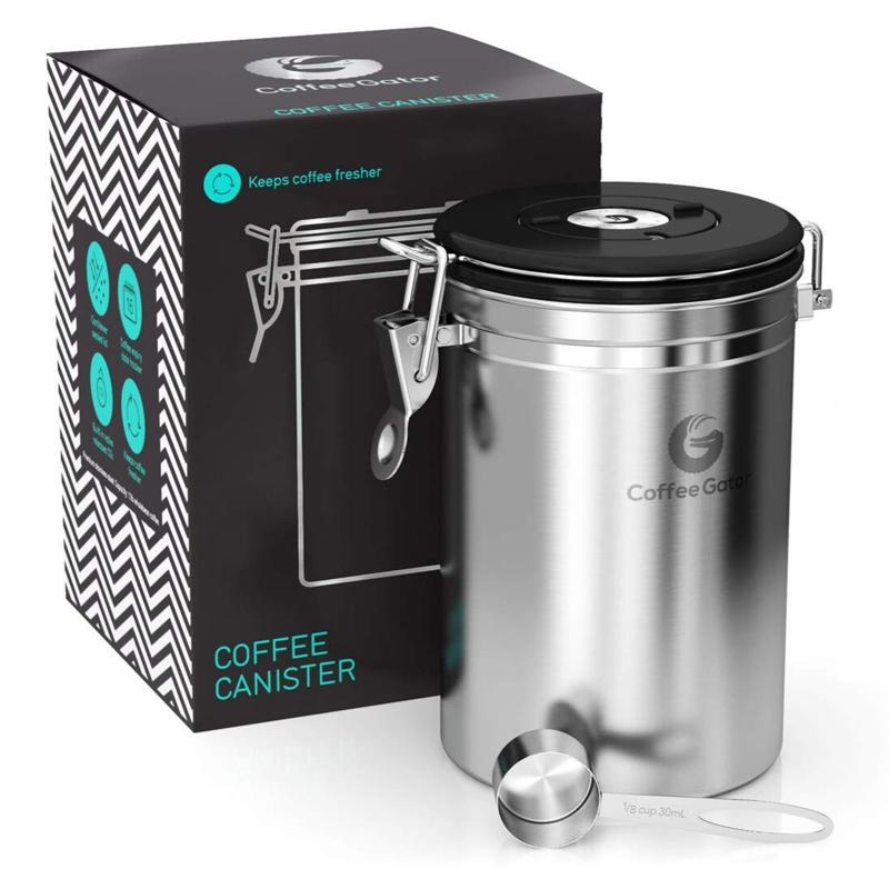 R[q[Q[^[ LjX^[ R[q[pۑe e a12cm R[q[ XeX Coffee Gator Stainless Steel Container Canister with co2 Valve and Scoop