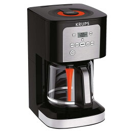 コーヒーメーカー 12カップ ガラスケトル タイマー付 クラップス ブラック KRUPS EC321 Coffee Machine, 12-Cup Programmable Coffee Maker, Professional Permanent Gold-Tone, Thermobrew Technology, Black 家電