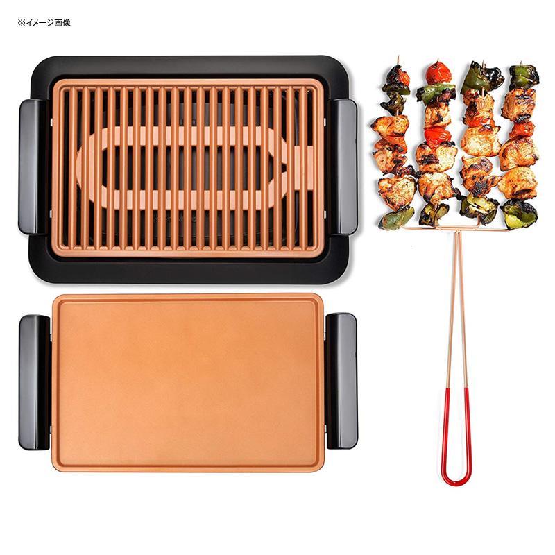 電気グリル ラージ インドア スモークレス セラミック プレート取り外し 煙が少ない GOTHAM STEEL Smokeless Electric Grill, Griddle, and Pitchfork, Indoor BBQ and Nonstick (Large) 家電