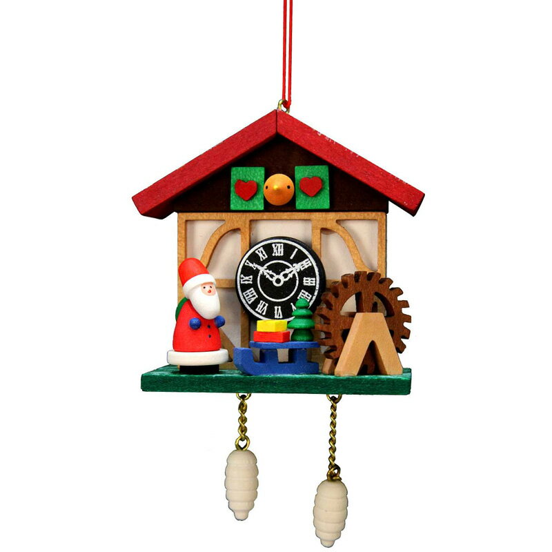 I[ig hCc NX}X T^ v 10-0566 - Christian Ulbricht Ornament - Cuckoo Clock Santa