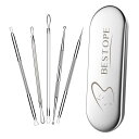 にきび ケアキット 角栓 毛穴 汚れ ステンレス スキンケア 美肌 BESTOPE Blackhead Remover Pimple Comedone Extractor Tool Best Acne Removal Kit - Treatment for Blemish, Whitehead Popping, Zit Removing for Risk Free Nose Face Skin with Metal Case