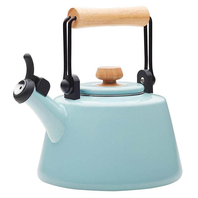 JPg ₩ 1.4L IHΉ Gi z[[ ؐnh C`FEC Rachael Ray 47760 1.5-Qt Enamel on Steel Teakettle, Quart, Light Blue Shimmer