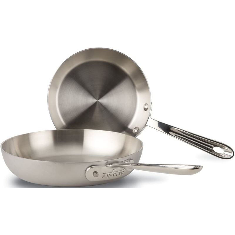 オールクラッド d5 ステンレス フライパン 直径20cm 25cm 2点セット All-Clad D5 Stainless Steel Frying Pan Cookware Set, 8/10 in