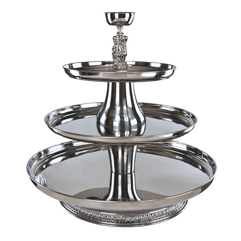 ǥץ쥤 ݷ 3 ľ76cm ƥ쥹 ӥ󥰥ȥ쥤 ե 쥹ȥ Х ӥåե Apex VIP30-2418-S VIP III Series Three Tier Food Tray with Silver Column 134VIP30241S