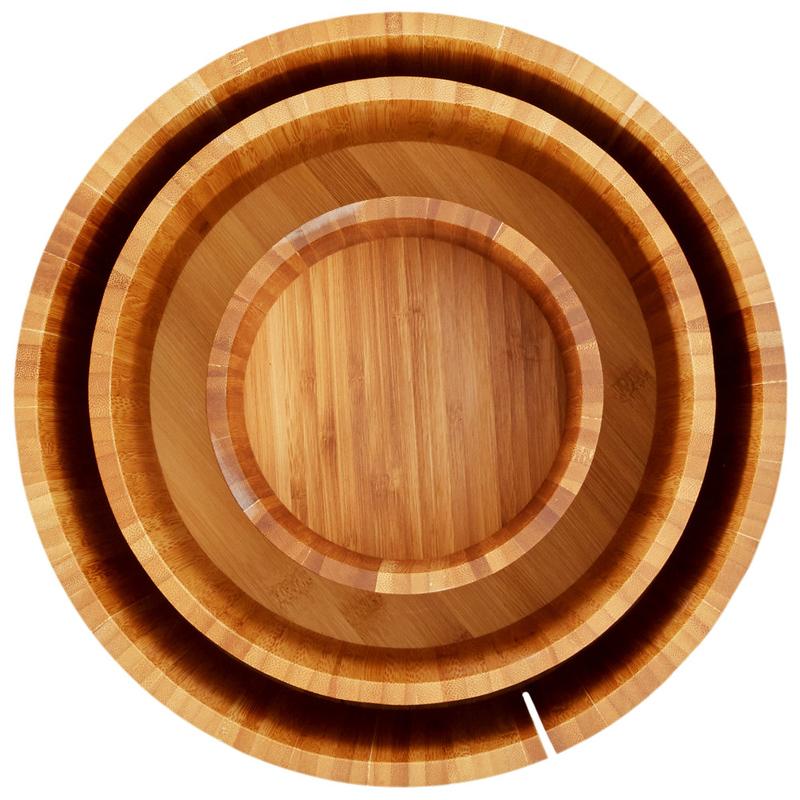 ディスプレイスタンド 丸形 3サイズセット バンブー 台 カフェ レストラン バイキング ビュッフェ American Metalcraft RBRS3 3 Piece Round Bamboo Riser Set - 3/Set 124RBRS3