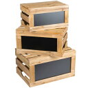 fBXvCX^h ؔ N[g 3TCYZbg t JtF Xg oCLO rbtF Tablecraft RCBCRATE1 3-Piece Natural Wood Chalkboard Crate Riser Set 808RCBCRATE1