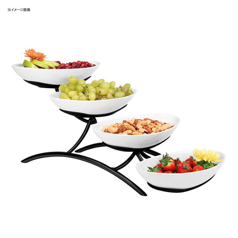 fBXvCX^h 4i C[ ^ {Et JtF Xg oCLO rbtF Cal-Mil PP2000-13 Prestige Black Four Tier Wire Stand with Oval Porcelain Bowls 211PP200013