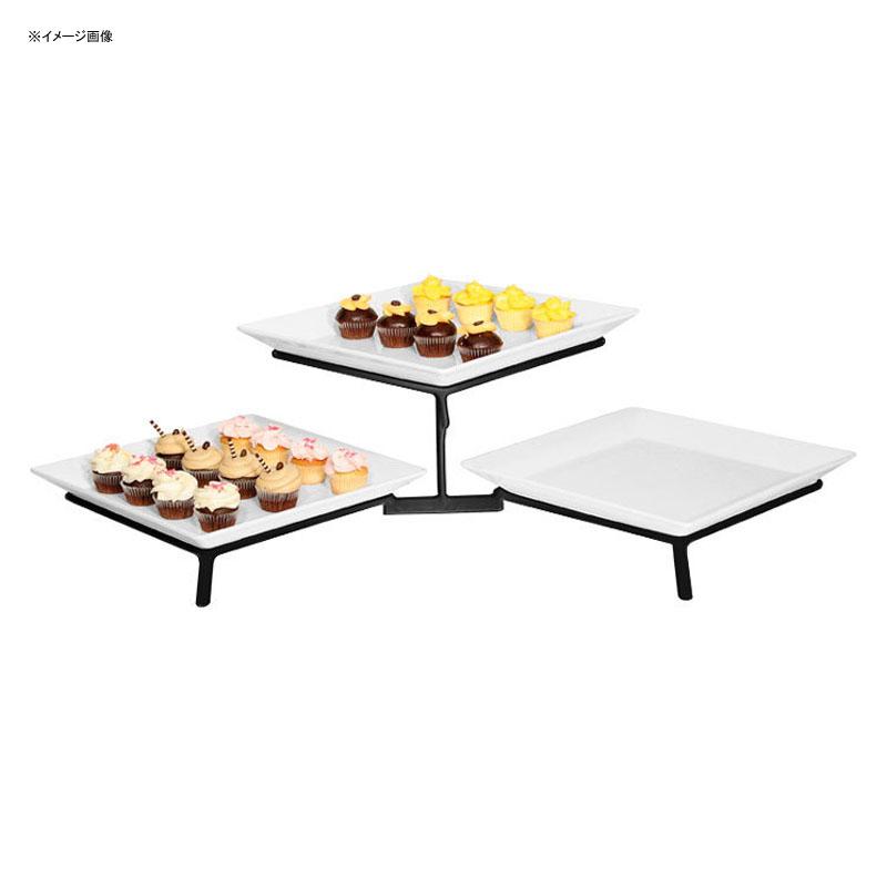 fBXvCX^h p^ 2i ubN ^C[ ~v[g CU[ JtF Xg oCLO rbtF Cal-Mil SR1600-13 Black Two Tier Metal Wire Stand with Square Melamine Platters 211SR160013