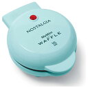 家庭用 ミニワッフルメーカー アクア 水色 ノスタルジア レトロ クラシック Nostalgia MWF5AQ MyMini Personal Electric Waffle Maker, Aqua 家電