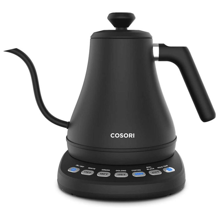 電気ケトル 0.8L グースネック 温度調節可能 マットブラック ステンレス COSORI Electric Gooseneck Kettle with 5 Variable Presets, 100% Stainless Steel Inner Lid & Bottom, 1200 Watt Quick Heating, 0.8L, Matte Black 家電