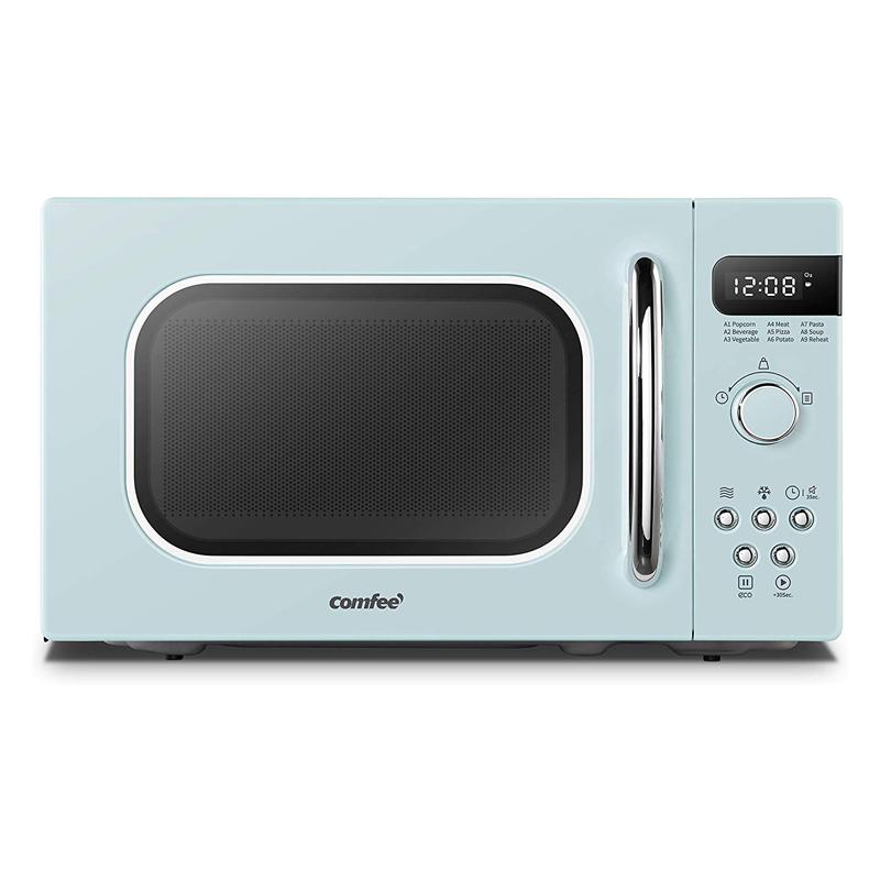 電子レンジ オートメニュー9種 レトロ COMFEE' AM720C2RA-G Retro Style Countertop Microwave Oven with 9 Auto Menus Position-Memory Turntable, Eco Mode, and Sound On/Off 0.7Cu.Ft 家電