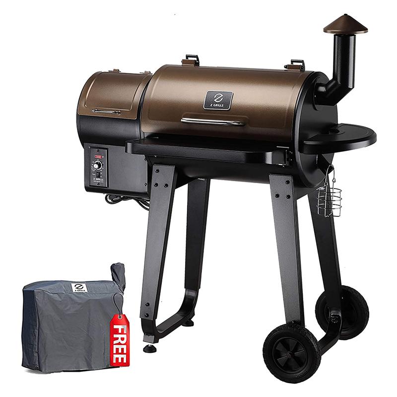 ペレット用 グリル 電気スモーカー 燻製機 温度調節 バーベキュー ロースト ベイク Z Grills ZPG-450A Wood Pellet Grill & Smoker, 6 in 1 BBQ Grill Auto Temperature Control, 450 sq inch Cooking Area, Bronze & Black Cover Included 家電【代引不可】