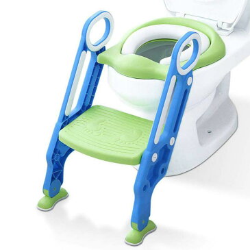 ステップ付 補助便座 トイレトレーニング トイレシート 子供 Mangohood Potty Training Toilet Seat with Step Stool Ladder for Boys and Girls Baby Toddler Kid Children Toilet Training Seat Chair with Handles Padded Seat Non-Slip Wide Step