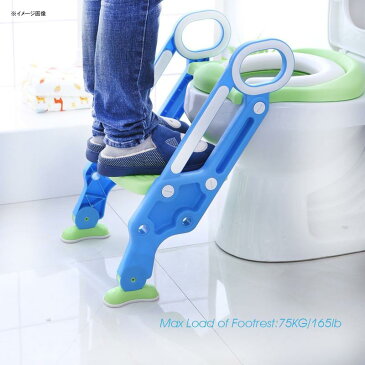 ステップ付 補助便座 トイレトレーニング トイレシート 子供 Mangohood Potty Training Toilet Seat with Step Stool Ladder for Boys and Girls Baby Toddler Kid Children Toilet Training Seat Chair with Handles Padded Seat Non-Slip Wide Step