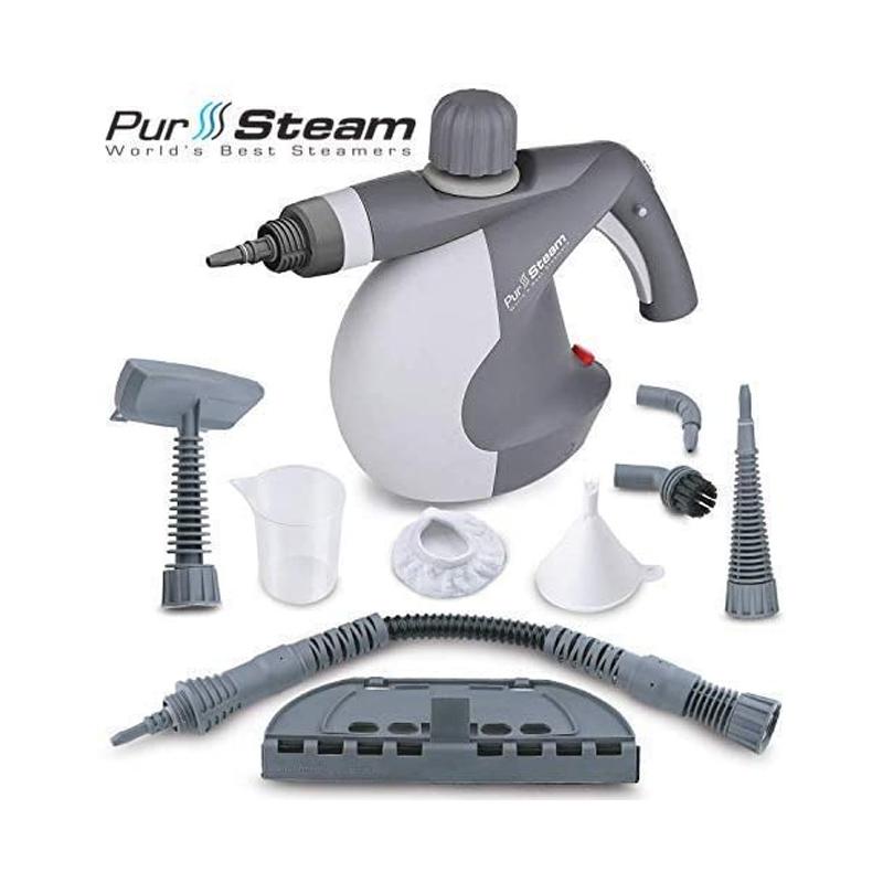 スチームクリーナー ハンディ スチーマー アクセサリー9種 PurSteam World's Best Steamers Chemical-Free Cleaning PurSteam Handheld Pressurized Steam Cleaner with 9-Piece Accessory Set Purpose and Multi-Surface All Natural, Anthracite 家電