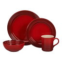 ル・クルーゼ ル・クルーゼ ディナーウェア 食器 16点セット ルクルゼ ルクルーゼ Le Creuset PGWSV16-0367 Stoneware Dinnerware Set, 16 Piece, Cerise (Cherry Red)