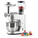 スタンドミキサー グラインダー ブレンダー アタッチメント付 Klarstein Lucia Argentea, Multifunction Stand Mix...